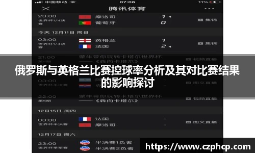 俄罗斯与英格兰比赛控球率分析及其对比赛结果的影响探讨